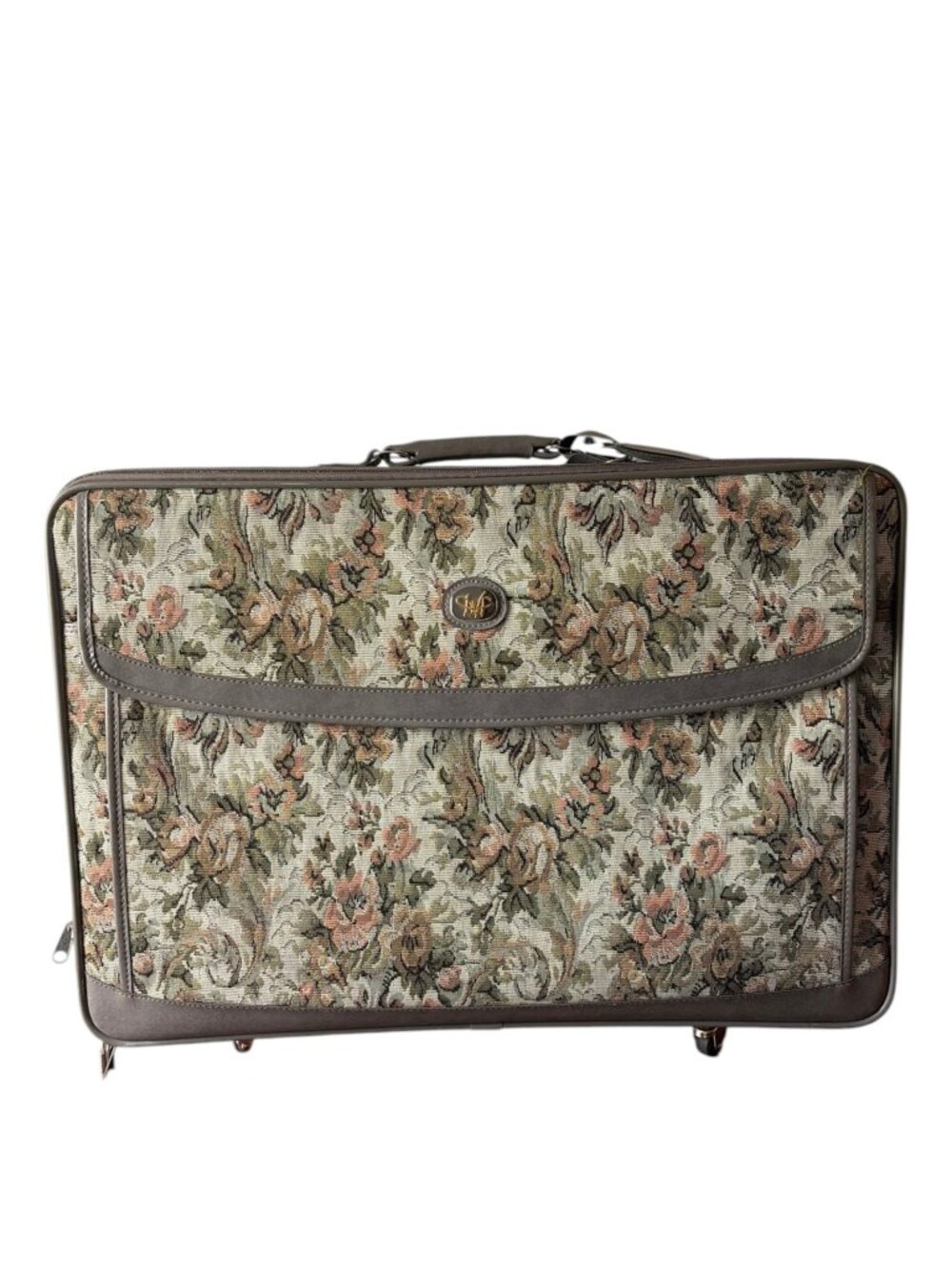 VTG DVF Tapestry Rolling Luggage Grandmacore Cottagecore Floral Travel Bag